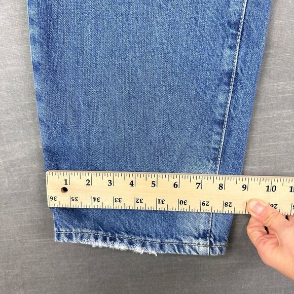 BIG STAR Jeans Women’s 32 Blue High Rise Distressed Straight Leg Baggy Loose - Picture 10 of 11